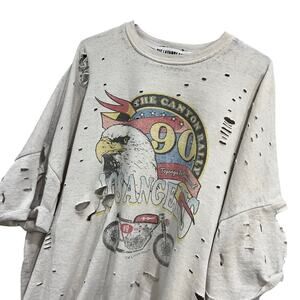 The Laundry Room Canyon Ralley Oversized Distressed Sweatshirt Large